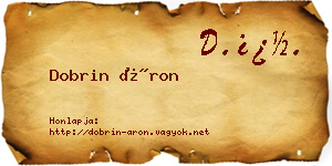 Dobrin Áron névjegykártya